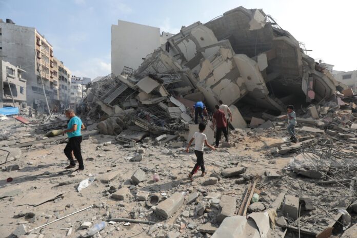 20231009-Gaza Strip airstrikes-residential building destroyed-WAFA News Agency fb
