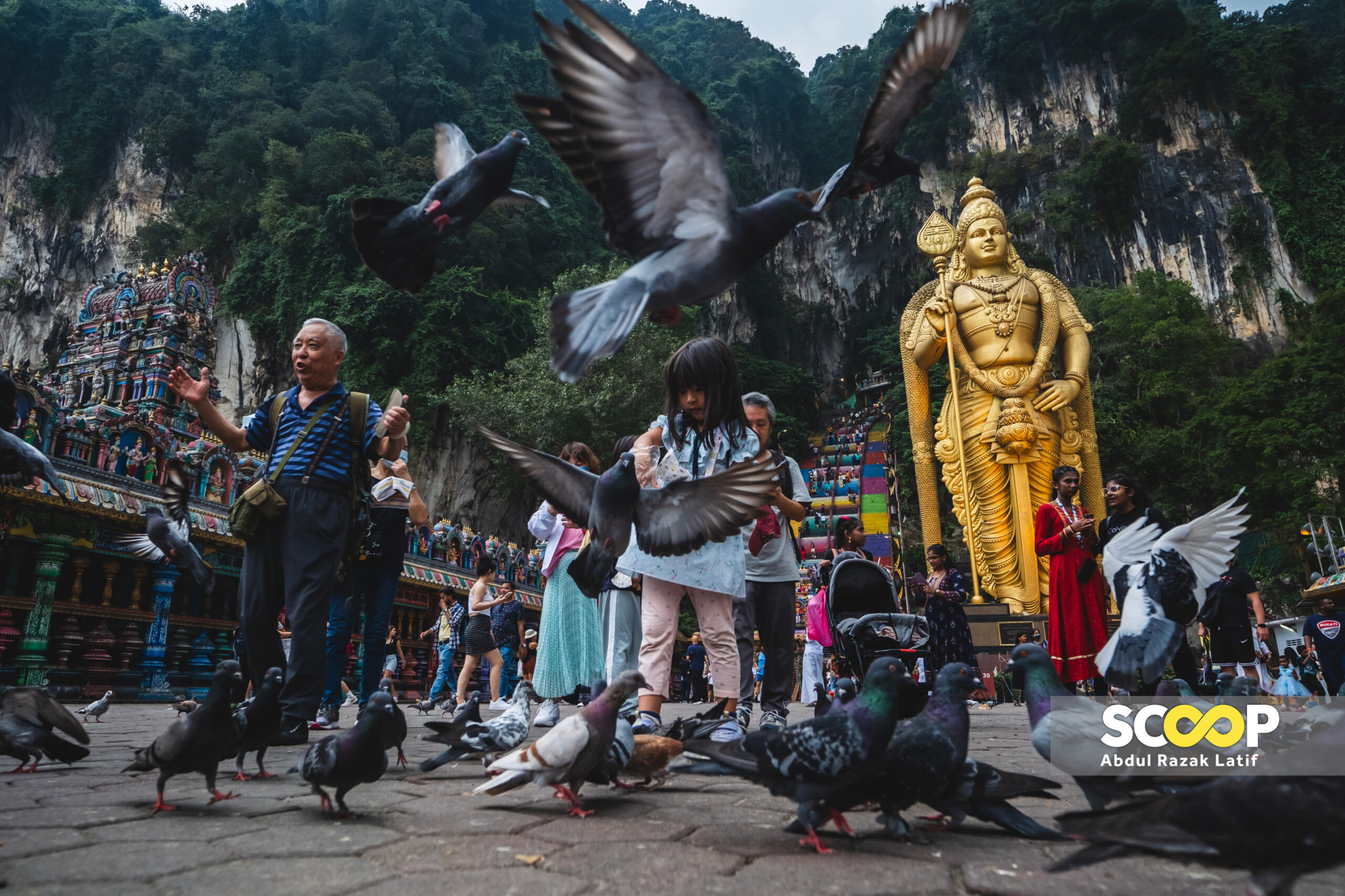 Photo of the day: Growing crowds, pigeon feeding illuminate Batu Caves