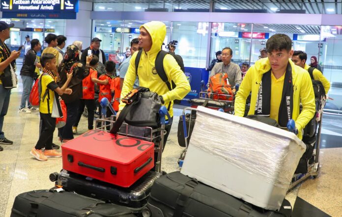 Malaysia players at KLIA after Asian Cup on Jan 26 2024-Football Association of Malaysia fb