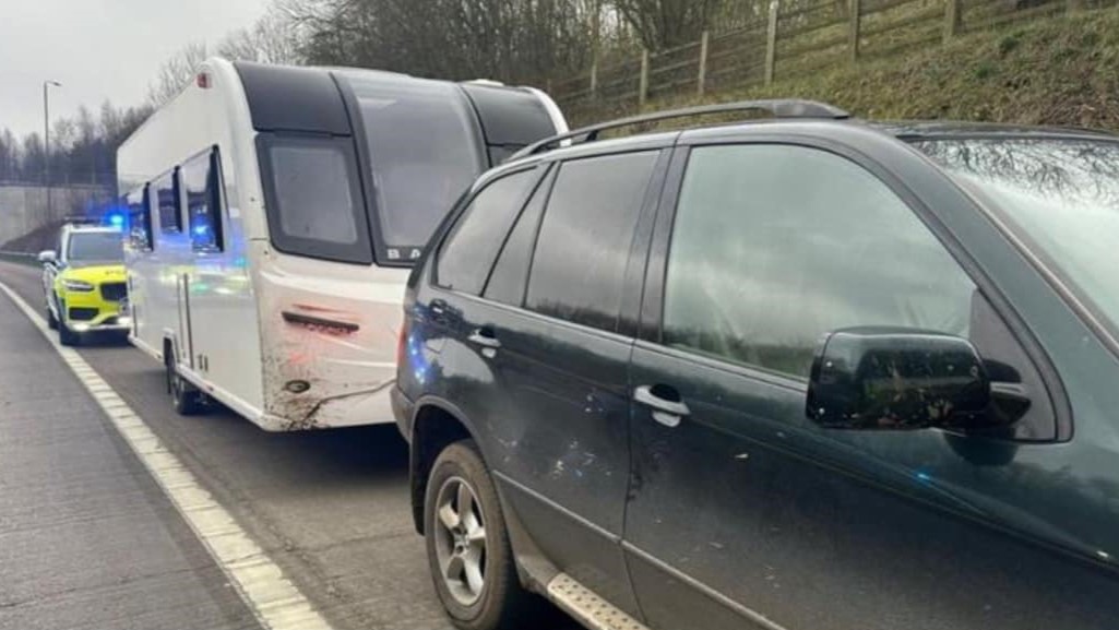 11-year-old caught driving BMW towing stolen caravan on UK highway
