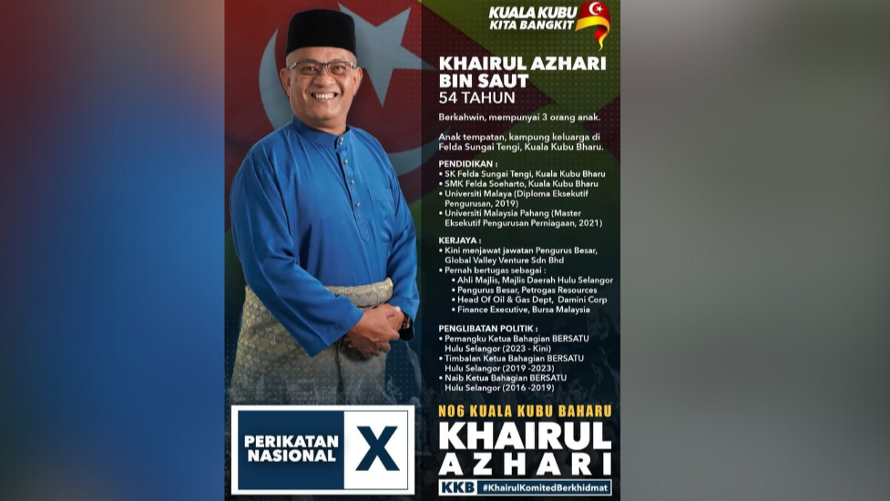 PRK Kuala Kubu Baharu: PN pertaruh  pemangku Ketua Bersatu Hulu Selangor