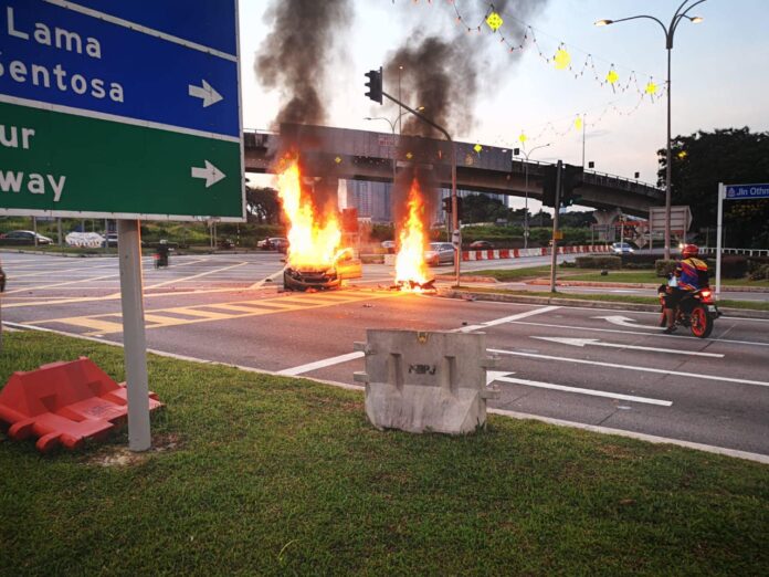 Honda-motorbike accident jalan templer- Petaling Jaya police pic