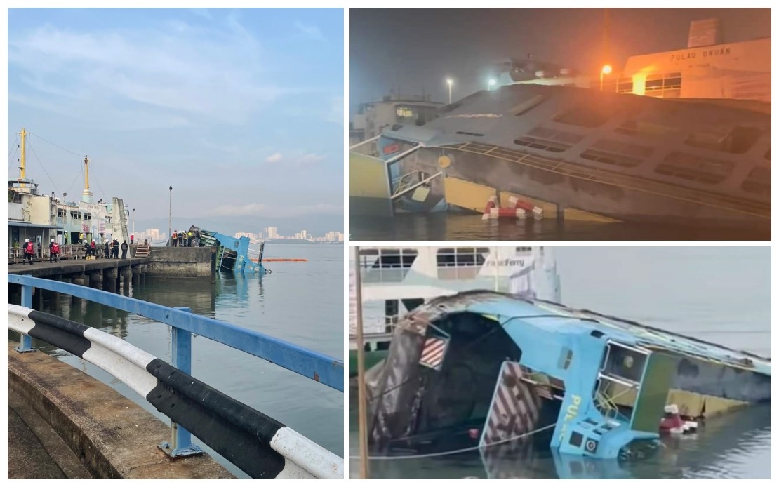 Retired iconic Penang ferry sinks at Sultan Abdul Halim Terminal Scoop