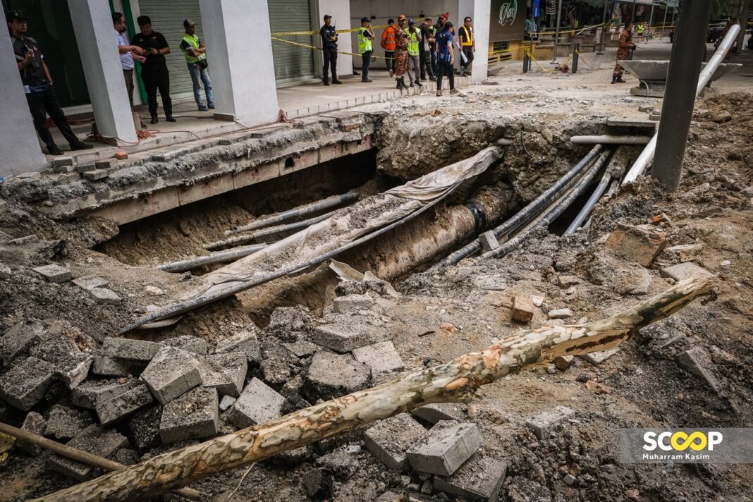 Jln Masjid India sinkhole due to human activities, weather and erosion